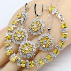 Cubic Zirconia, weddingcrystalring, Yellow, Earring