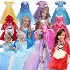 1- 10 Years Girls Different Cosplay Party Cartoon Princess Costume  for Carnival Sunday Fancy Entertainment Halloween Party Dress