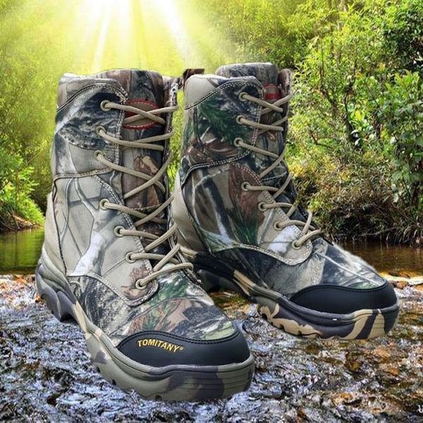 Coolbrat Outdoor Hunting Boot Camouflage Winter Snow Boots Waterproof  Tactical Camo Hunting Fishing Shoes