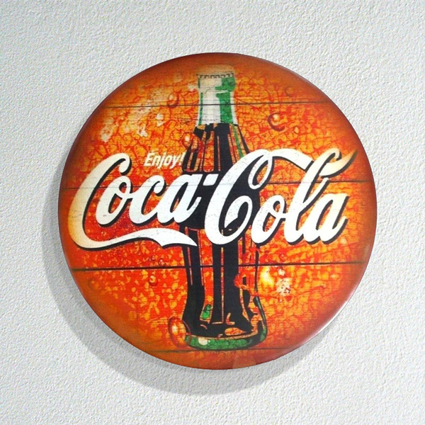 Coca Cola Bottle Cap Display Sign COKE Classic Wall Art Garage Man Cave Can Tin 
