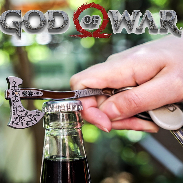 God of War Leviathan Axe Bottle Opener Keychain 4" Diecast Official Sony Keyring 