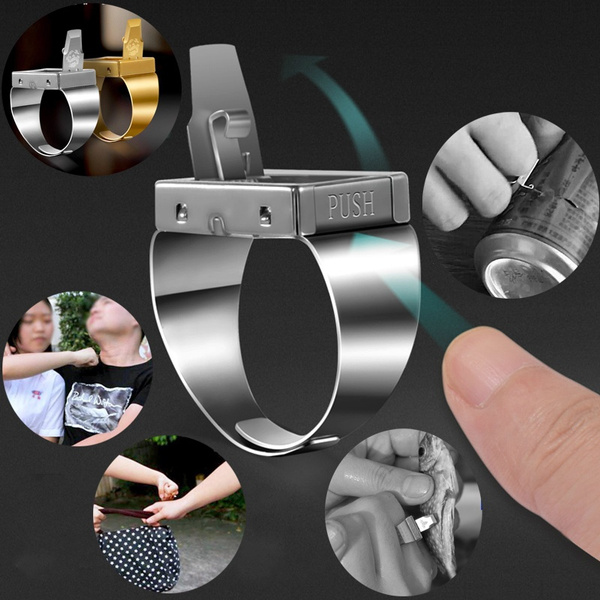 Ring Defense Jewelry Self Defense Safety Multifunctional Self Defense Outdoor Mini Finger Knives Wish