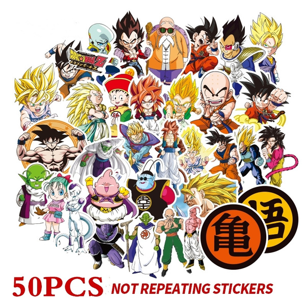 50Pcs Anime DragonBall Z Super Saiyan Goku Stickers Skateboard Laptop Car Decals