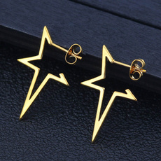 Steel, starstudearring, stainless steel earrings, Schmuck
