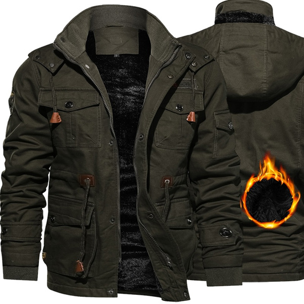 Winter Overcoat Stylish Men Fashion Jacket Outerwear Outdoors Army ...