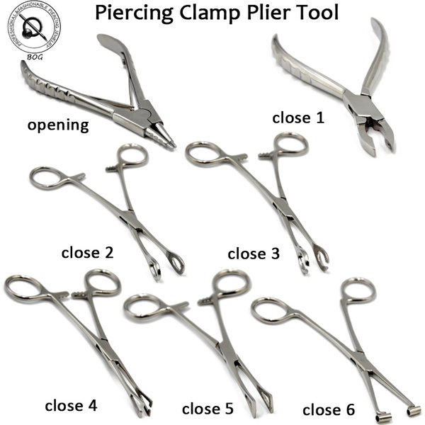 BODY PIERCING SEPTUM FORCEPS TOOLS CLAMPS EAR NOSE LIP 6" 