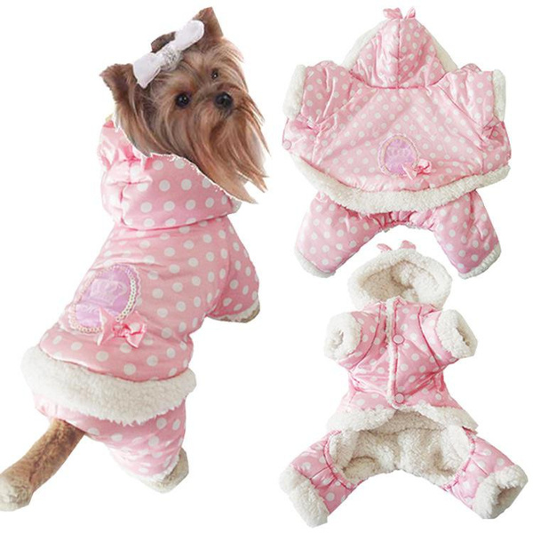 Pet Puppy Dog Cat Hooded Winter Warm Coat Jacket Clothes Apparel S/M/L ...