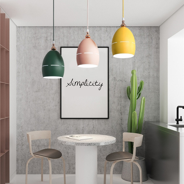Nordic Style Macaroon Color Pendant, Hanging Lamps For Kitchen Table