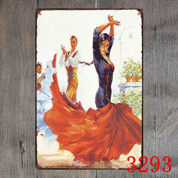 Metal Tin Sign flamenco dance Decor Bar Pub Home Vintage Retro Poster 