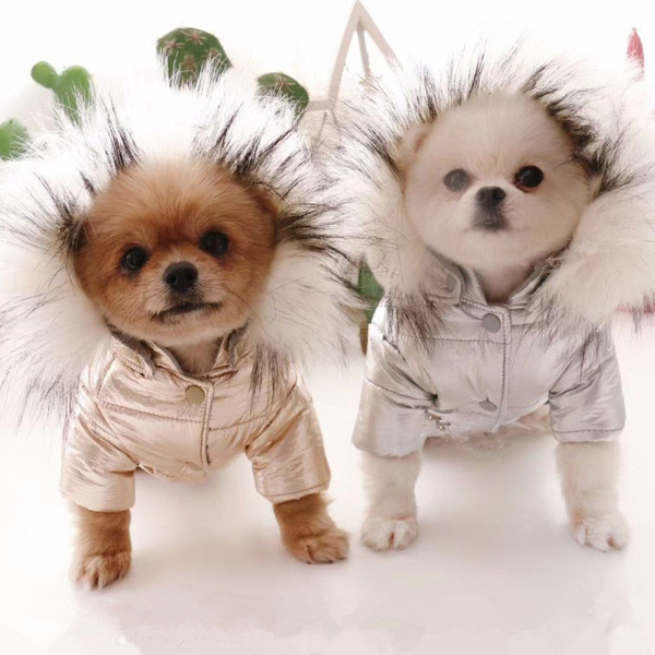 PU Pet Clothes Winter For Small Dogs Puppy Cat Coat Parkas