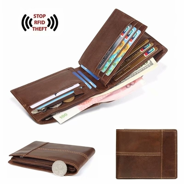 Men's Luxury Designer Wallet, Genuine Leather Short Clutch Bag