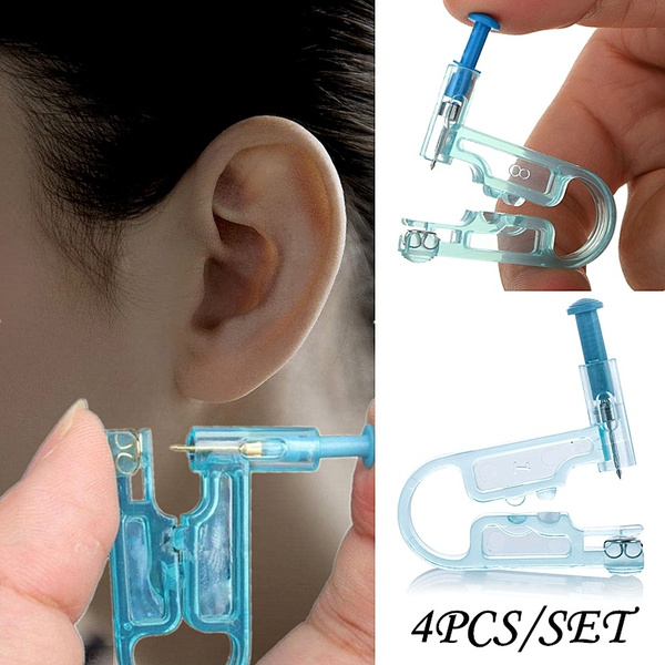 4pcs/set New Safety Disposable Sterile Ear Studs Piercer Painless