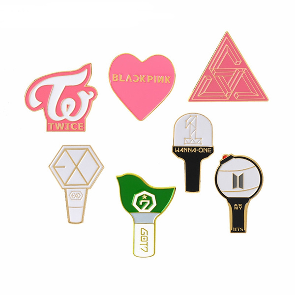 Bts Bangtan Boys Lightstick Enamel Pin Blackpink Twice Exo Got7 Wants Seven Logo Badges Jewelry Wish