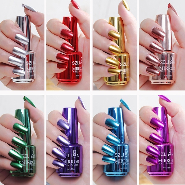 New Gorgeous Mirror Effect Nail Polish Magic Metallic Lacquer Nail Polish Chrome Nail Art Polish Varnish Nail Polish Sf Wish