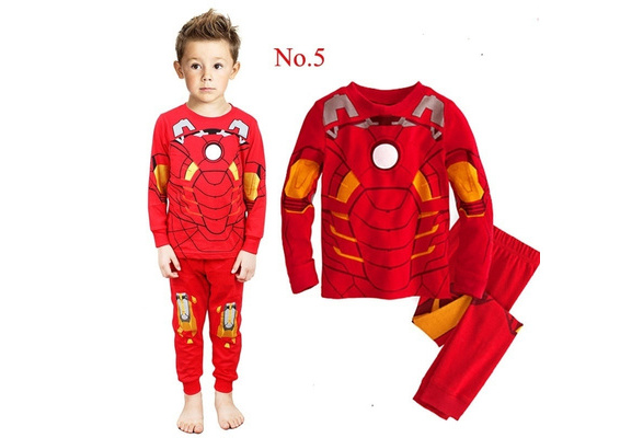 Kids Boy Girl Superhero Iron Man Pajamas Outfit Cartoon Sleepwear Nightwear Set