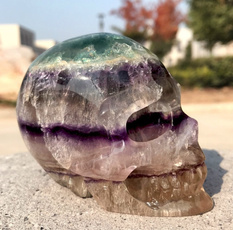 rainbow, quartz, Home Decor, skull