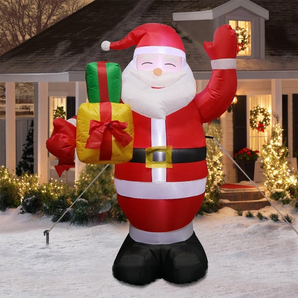 1PC Christmas Outdoor Lighted Inflatable Santa Claus Giant Yard Party ...