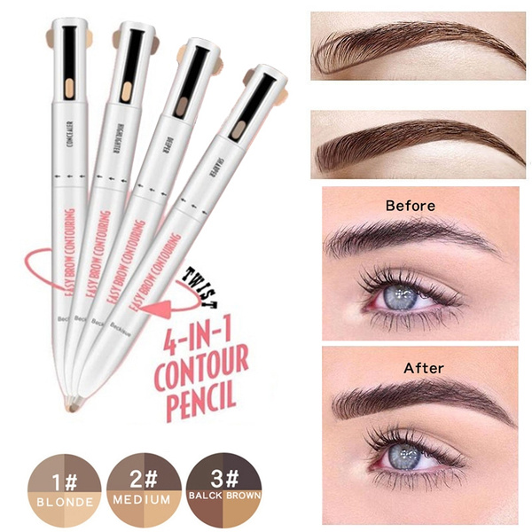 Multifunction Long Lasting 4 In1 Eyebrow Contour Pen Defining Highlighting Brow Pencil Rotating