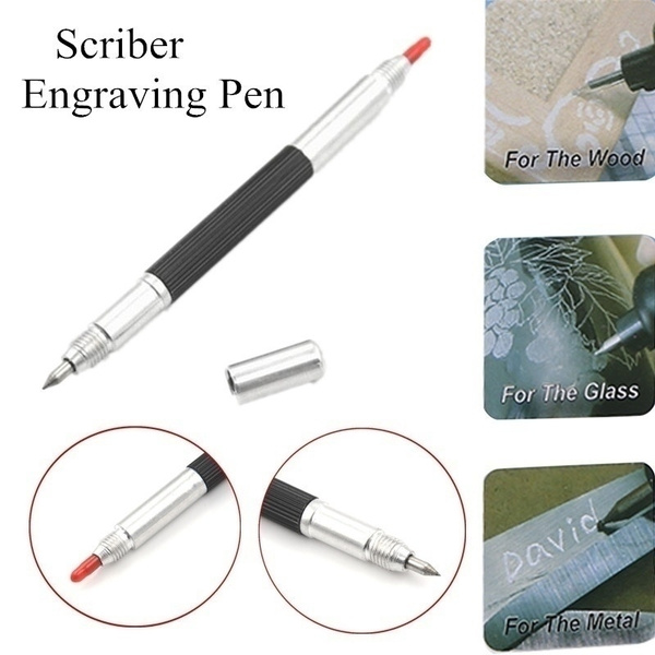 Portable DIY Double Head Ceramics Tile Etching Pen Anti Slip Handle  Lettering Scriber Marking Engraving Tools