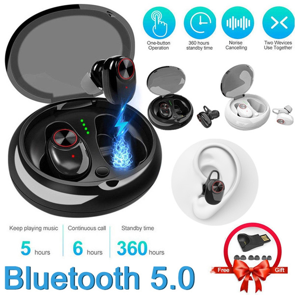 TWS Bluetooth 5.0 True Wireless Earbuds with Mic Charging Case Noise  Cancelling Headphones Deep Bass HD 3D Stereo Surround Waterproof Sports  Earphones 