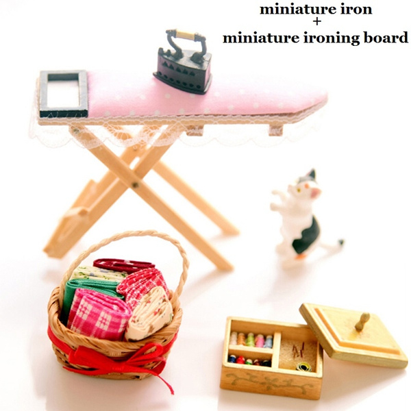 1:12 Dollhouse miniature iron with ironing board set classic furniture toyha 