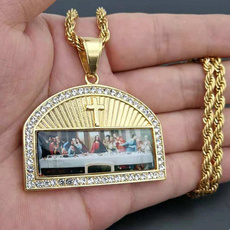 goldplated, hip hop jewelry, Cross necklace, gold