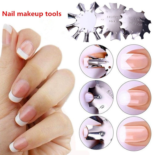 1pcs Easy French Manicure Nail Art Tool Edge Trimmer French Smile Line Deep V Cut Tool Wish