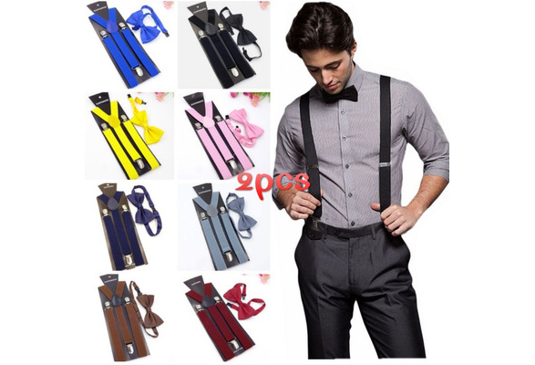 New ADJUSTABLE BRACES UNISEX TROUSER ELASTIC Y-BACK SUSPENDERS CLIP-ON Braces