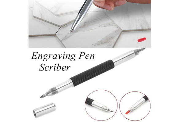 DIY Ceramics Engraving Tool Durable Anti Slip Handle Lettering Alloy Tip  Double End Etching Pen Scriber Marking Engraving Tools