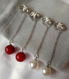 korea, pearls, Pearl Earrings, noearhole