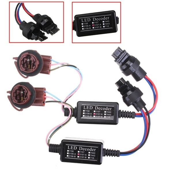 2x 3157 LED Decoder Adapter Anti Hyper Blink Flash Error Cancel Canbus Brake NEW 