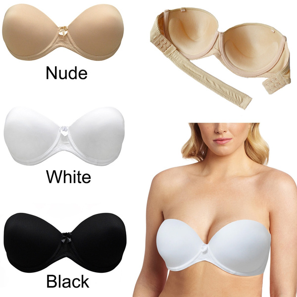 Women's Underwire Push Up Strapless Backless Bra Padded For