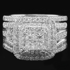 Princess Cut 2CT White Sapphire Bridal 925 Sterling Silver Women's Wedding Ring Size 6-10