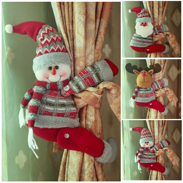 Christmas Cartoon Doll Curtain Buckle Holder Windows Clip Home Decor Re 