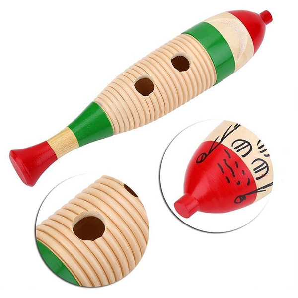 Children Fish Drum Sticks Wooden Musical Toy Instruments Toys Percussion Toys HD 