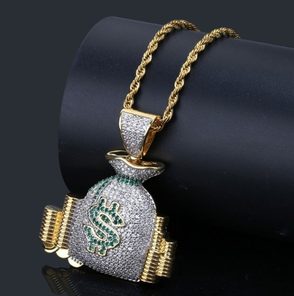 Money Bag Stack Cash Coins Iced Out 