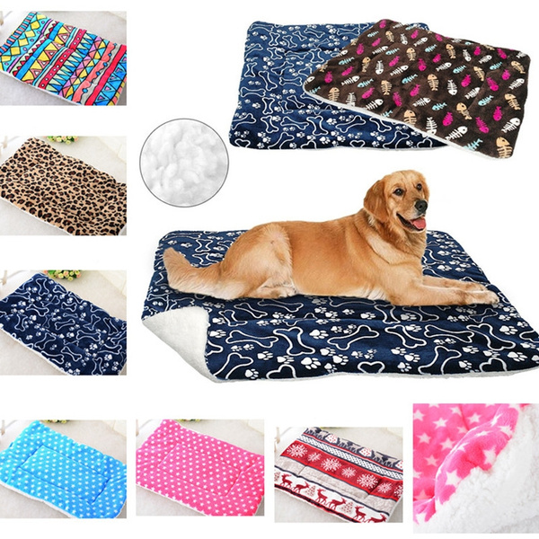 80 POPETPOP Puppy Fleece Blanket Coral Fleece Warm Pets Blanket Dog Paw Print Blanket Cat Sleep Mat for Dogs Cat 100CM