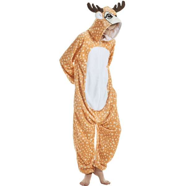 men and women's Animal Pajamas Flannel Kigurumi Onesie Deer jumpsuit Pyjamas  Cosplay Costume Sleepwear Sleepsuit Winter Warm Casual Homewear | Wish