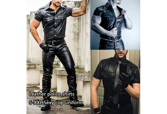 Latex Men Leather Shirts Latex Men 