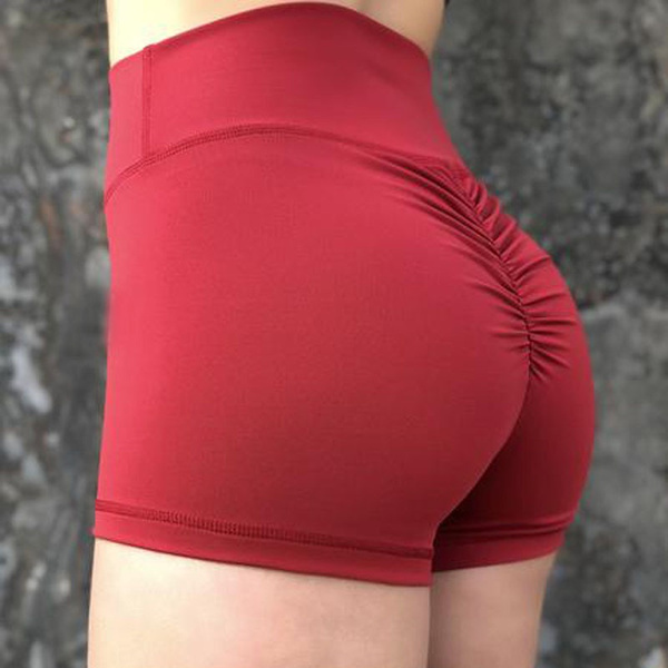 Jamickiki New Summer Fashion Women Ass Wrinkled High Waist Sweatpants  Running Sports Hips Tight Legging Yoga Shorts Hot Pants Women. 7 Colors