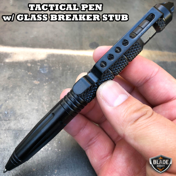 6 Aluminum Tactical Pen Glass Breaker Kubaton Self Defense Military Black Wish