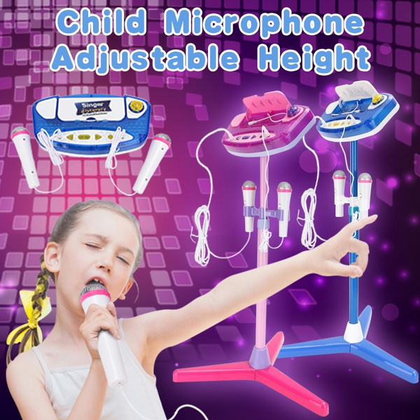 Máquina De Karaoke Para Niños Con Soporte Ajustable Y 2 Mic 