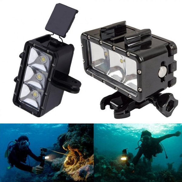 30m Diving Waterproof LED Action Camera Flash Light For GoPro 4/5 ...