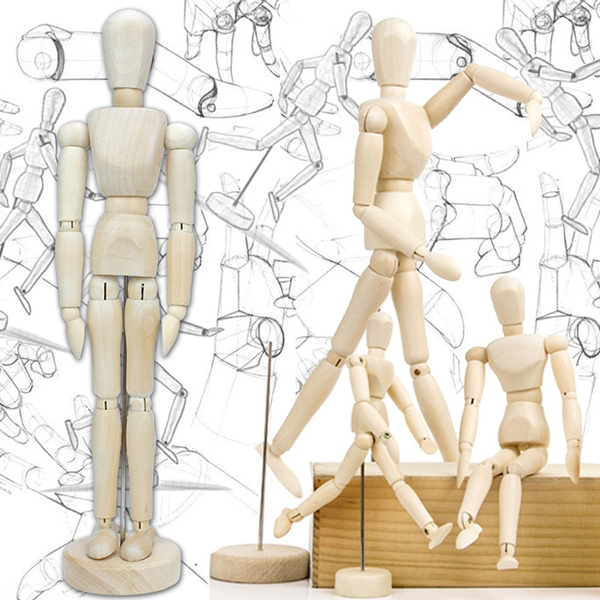 Drawing Model Wooden Human Manikin Jointed Mannequin Model DIY Kids Toy  Gift