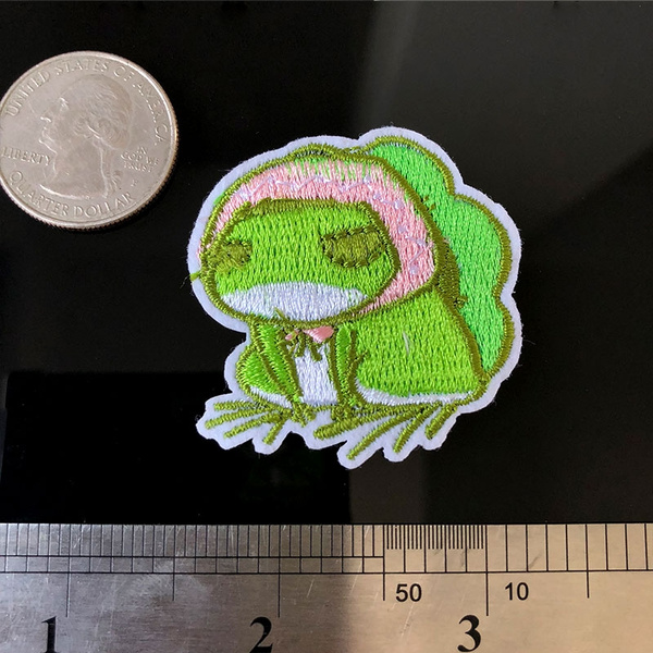 Cute Frog Iron On Patch Sew On Embroidered Patch Badge 