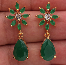 Gemstone Earrings, topazearring, Stud Earring, emeraldearring