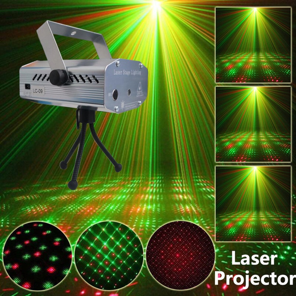 Mini Laser Stage Lighting DJ Voice active Projector Light Christmas Halloween Party Laser Light Show with Tripod US AU EU UK Plug