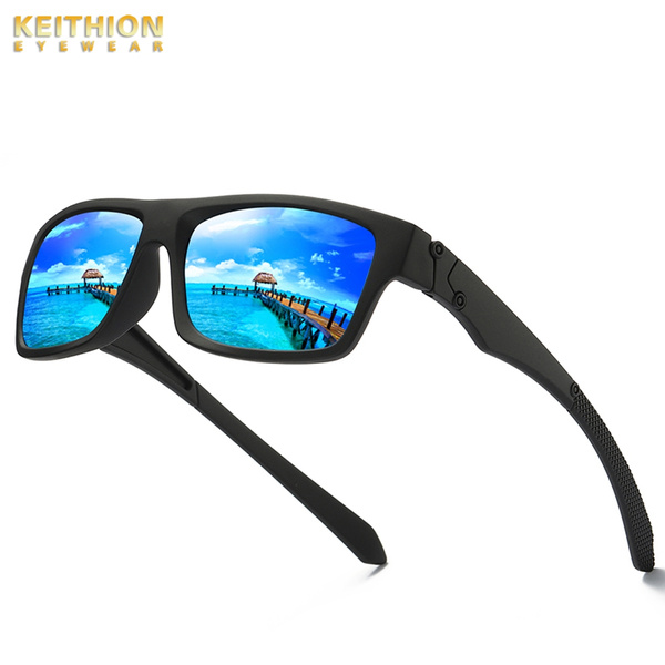KEITHION Polarized Cycling Sunglasses Men's Retro Male Color Blind