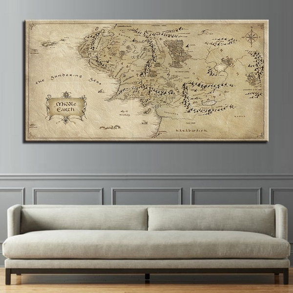 lord of the rings map poster canvas