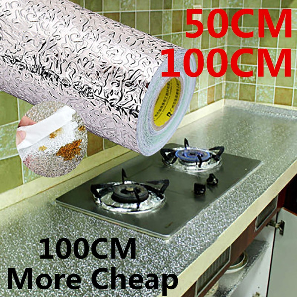 Kitchen Wall Stove Aluminum Foil Oil-proof Sticker Anti-fouling High-temperature 